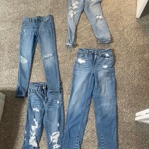 Women's Blue Distressed Jeans